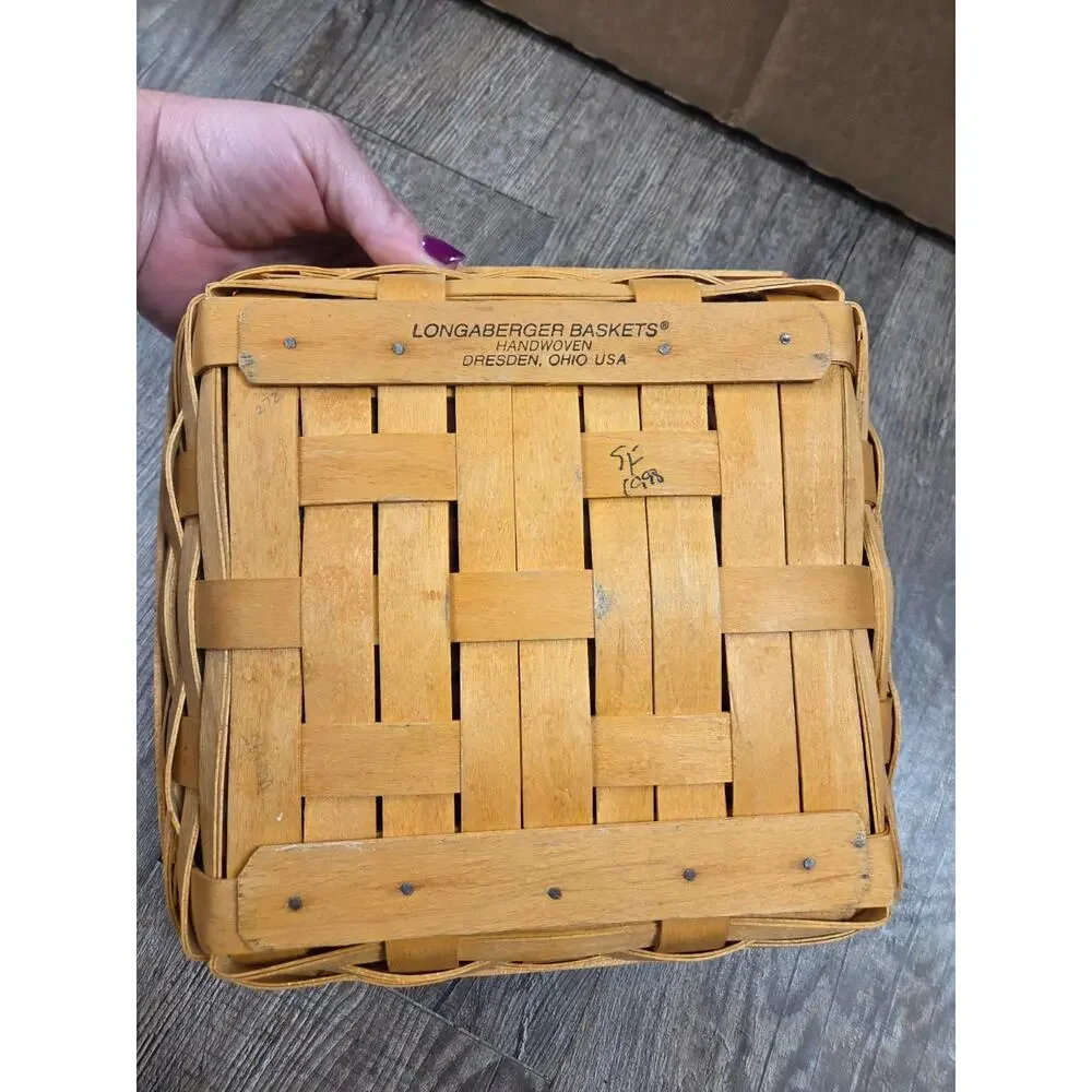 Longaberger 1998 Picnic Pal Basket Cherry Plaid Fabric Liner + Protector